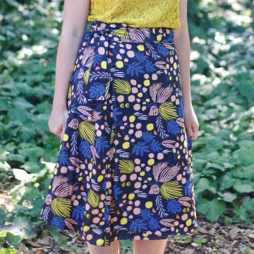 Mid length wrap skirt pattern